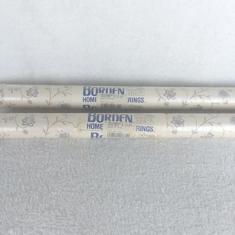 Borden Home Wallpaper Double Roll Bolt Vinyl Coated Floral Pattern WC775 Vintage